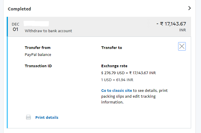 paypal number of returns