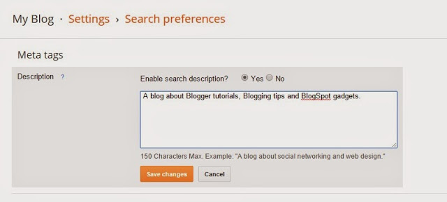 Adding meta description in Blogger homepage