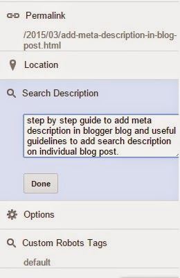 Adding meta description to every blog post